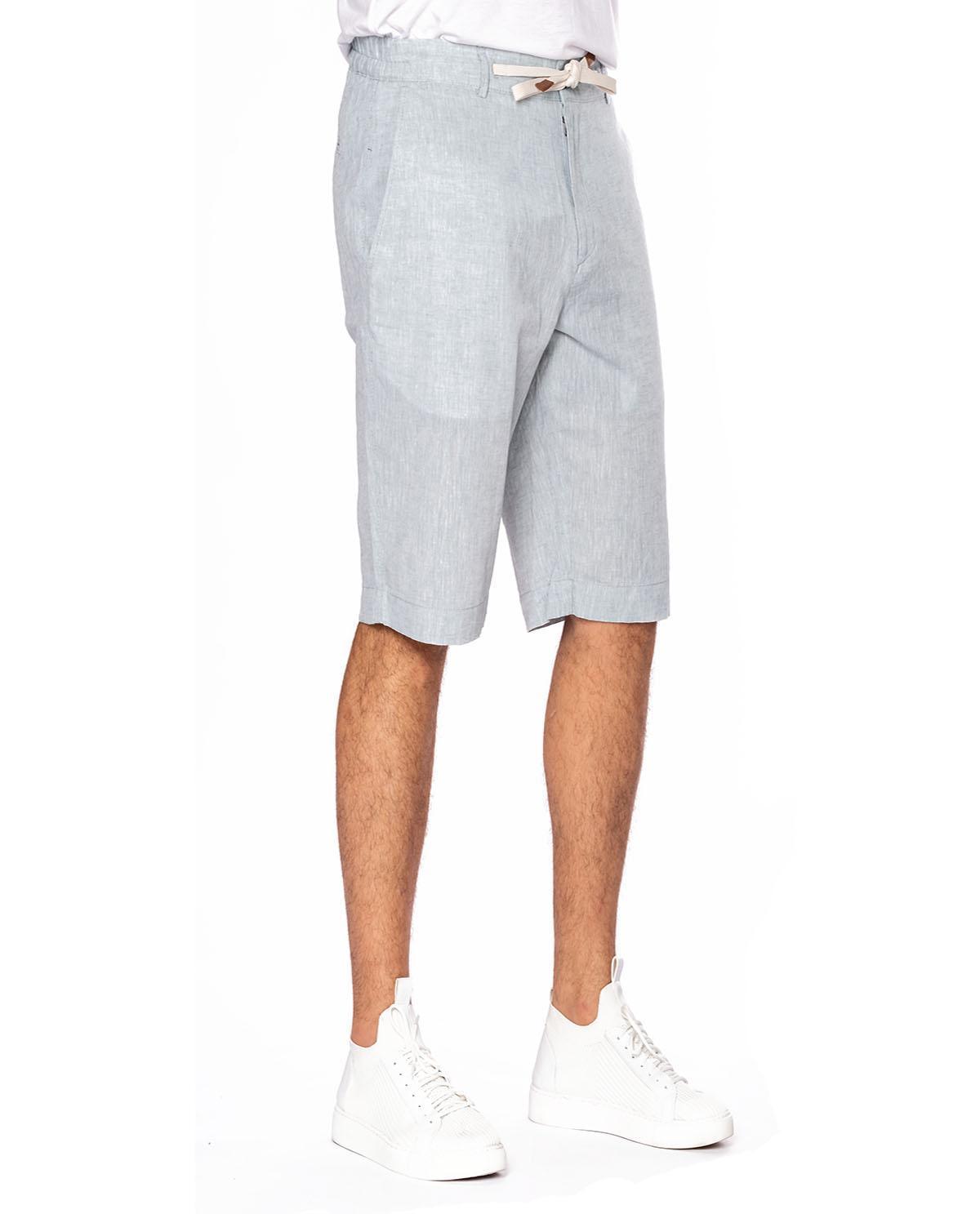 Short bleu-vert en lin