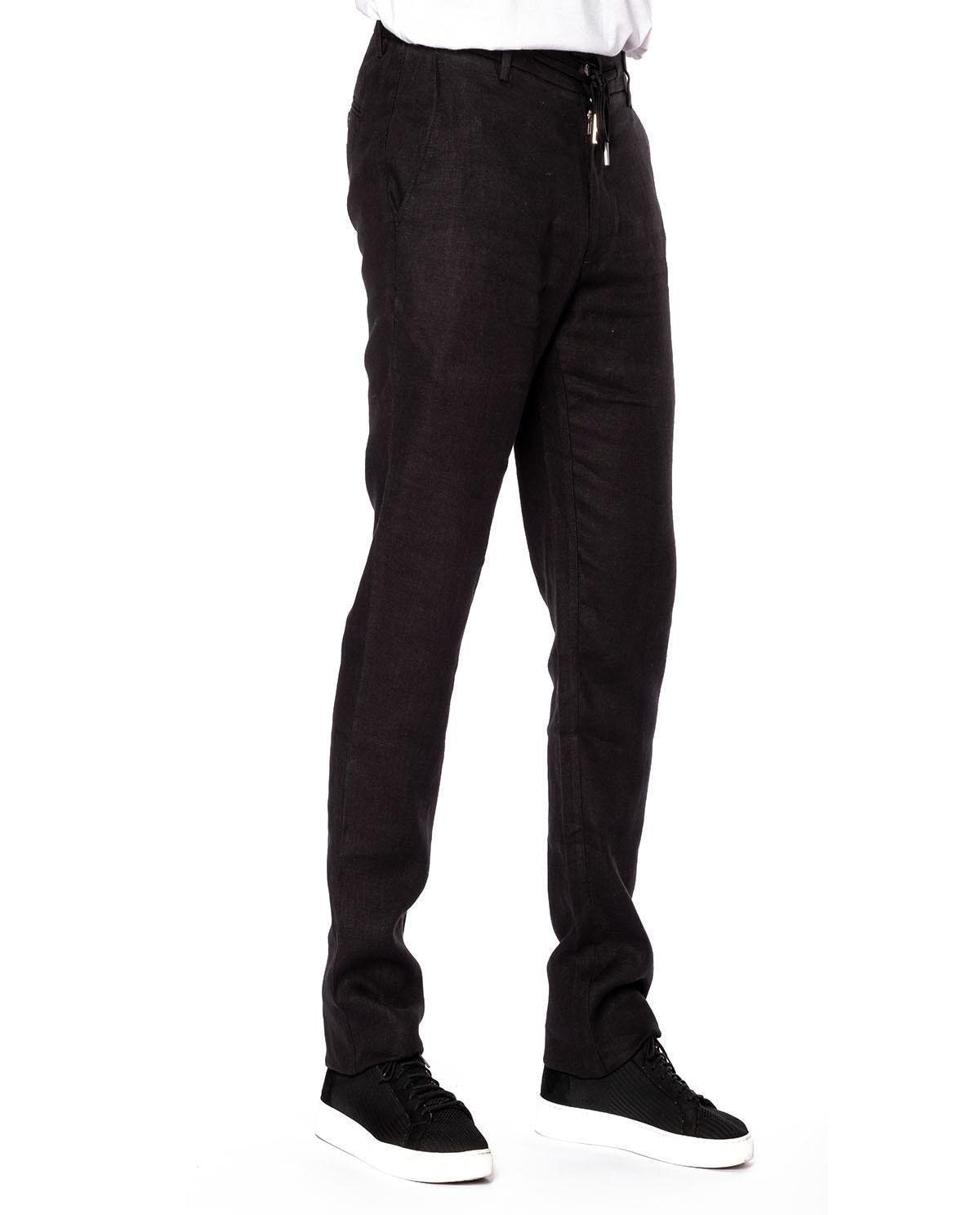 Pantalon noir en lin