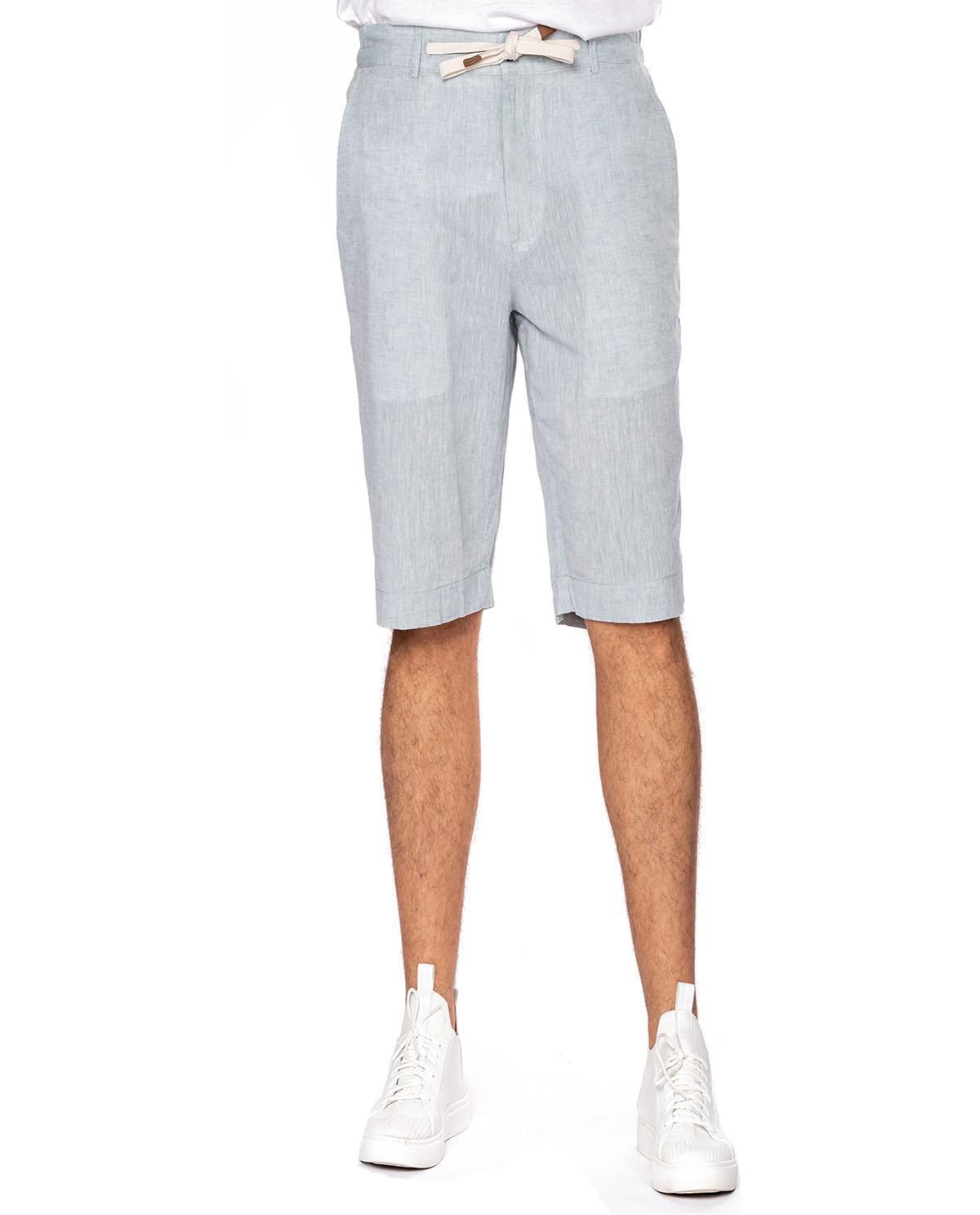 Short bleu-vert en lin