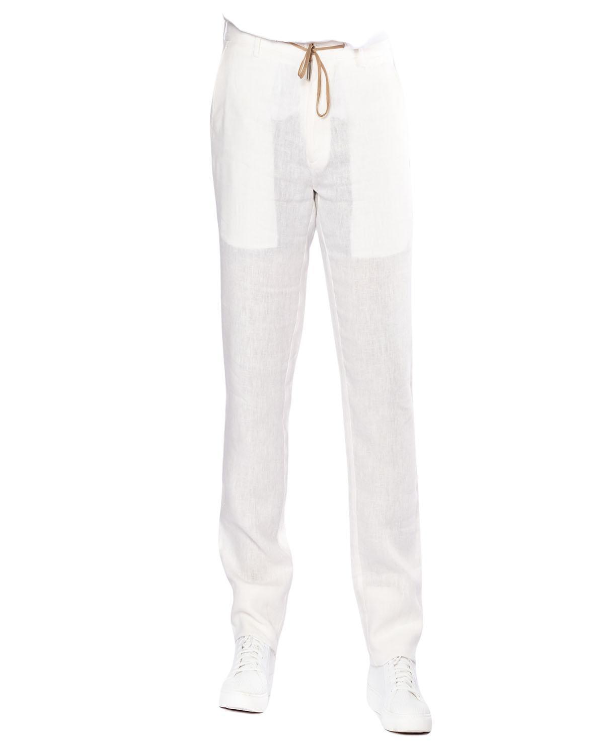Pantalon blanc cassé en lin