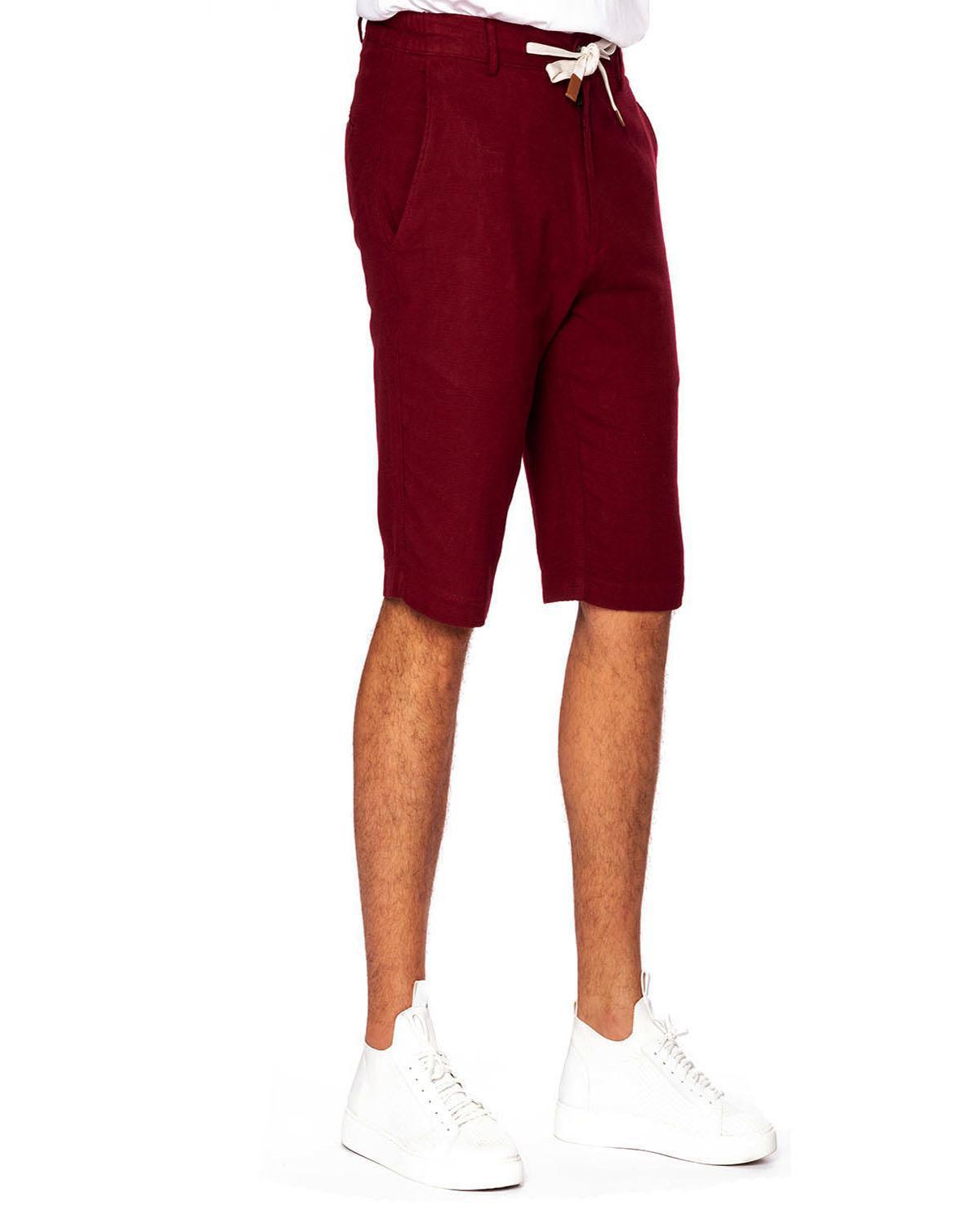 Short bordeaux en lin