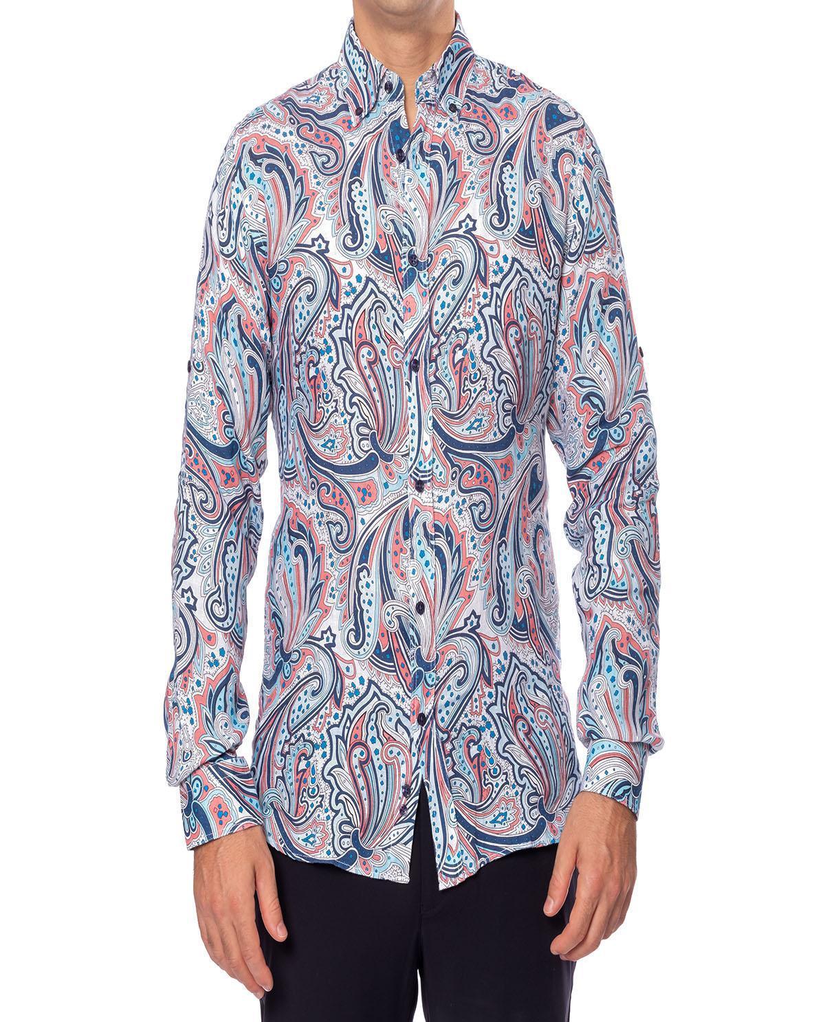 Chemise imprimée floral multicolore en lin