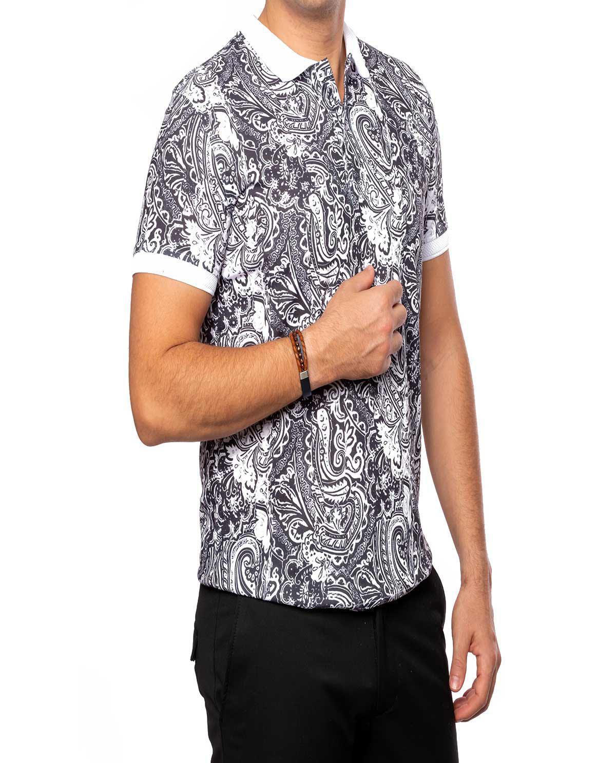T-shirt imprimé noir en coton