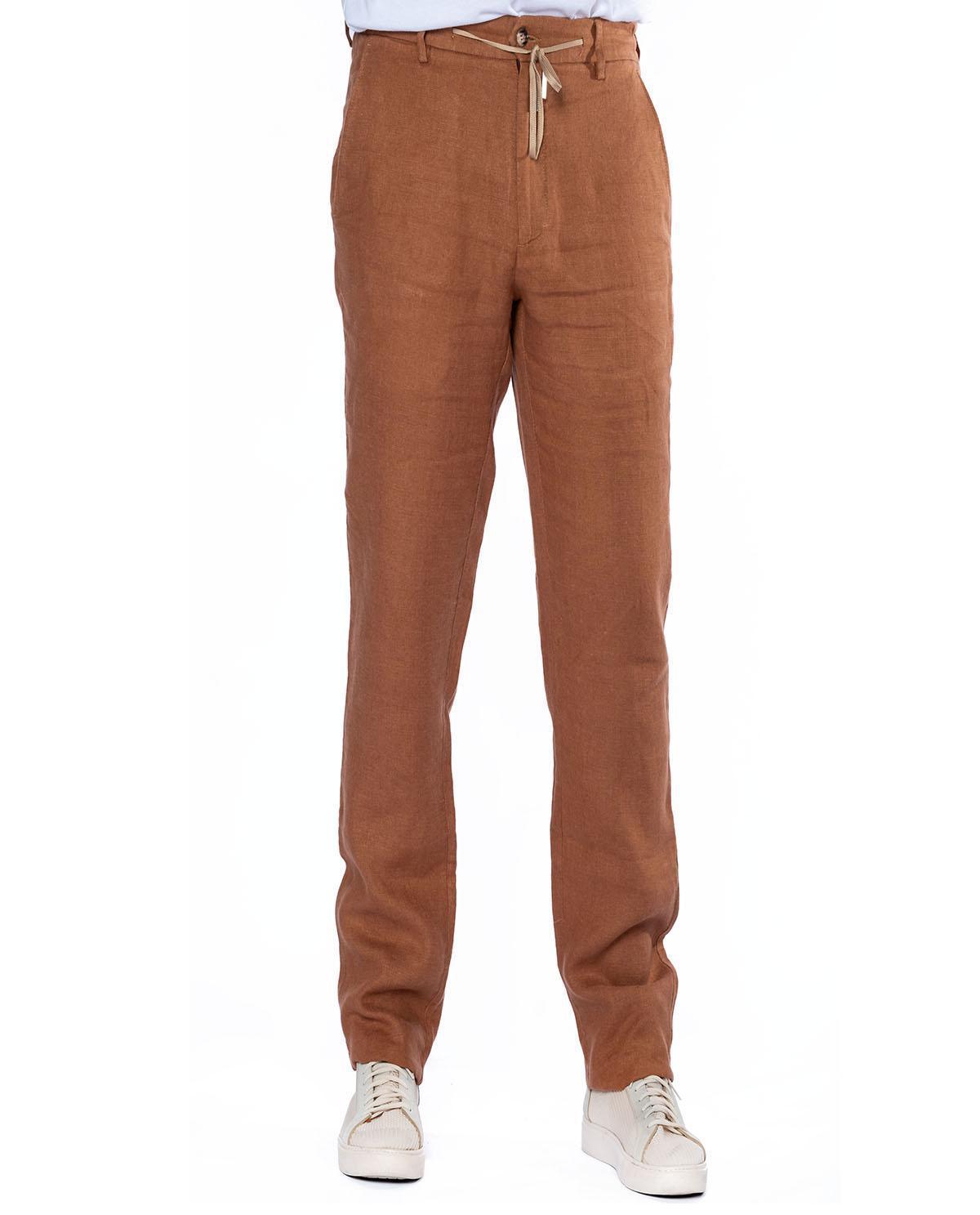 Pantalon marron clair en lin