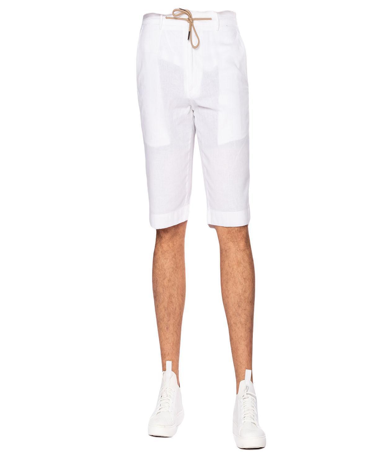 Short blanc en lin