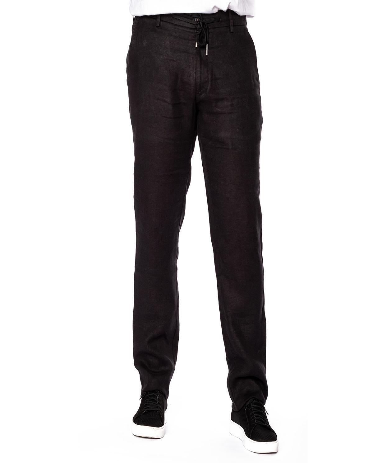 Pantalon noir en lin