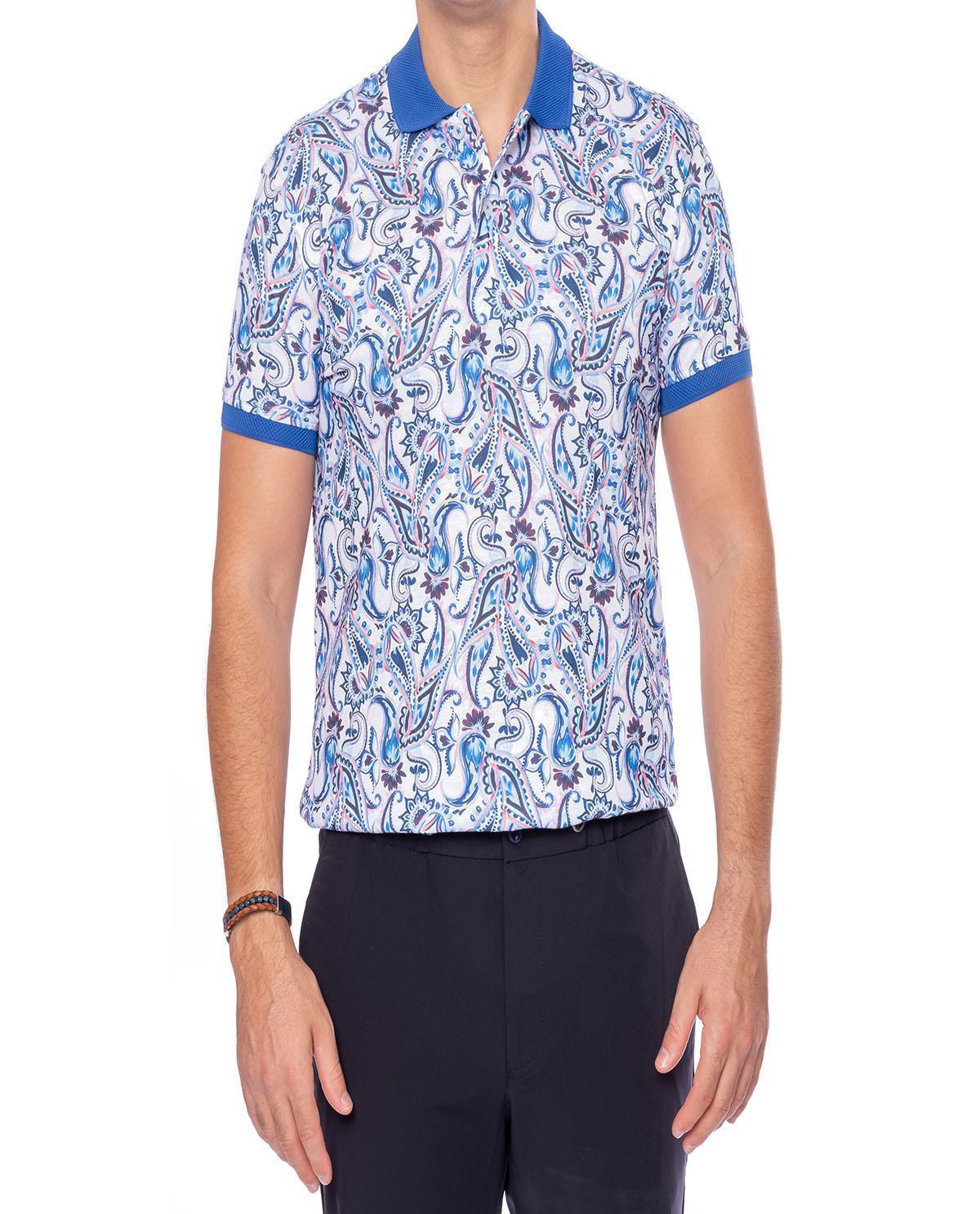T-shirt imprimé bleu roi en coton