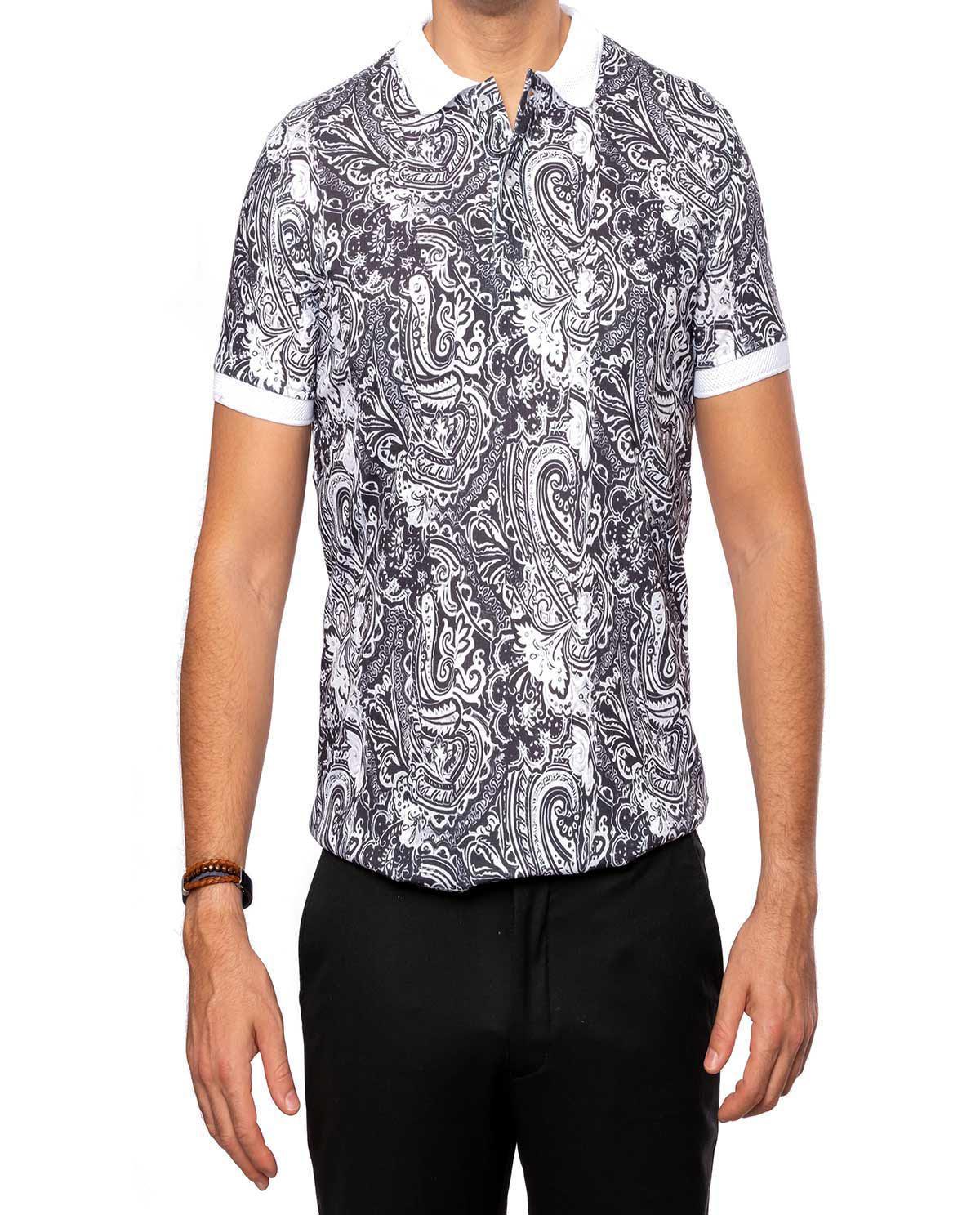 T-shirt imprimé noir en coton