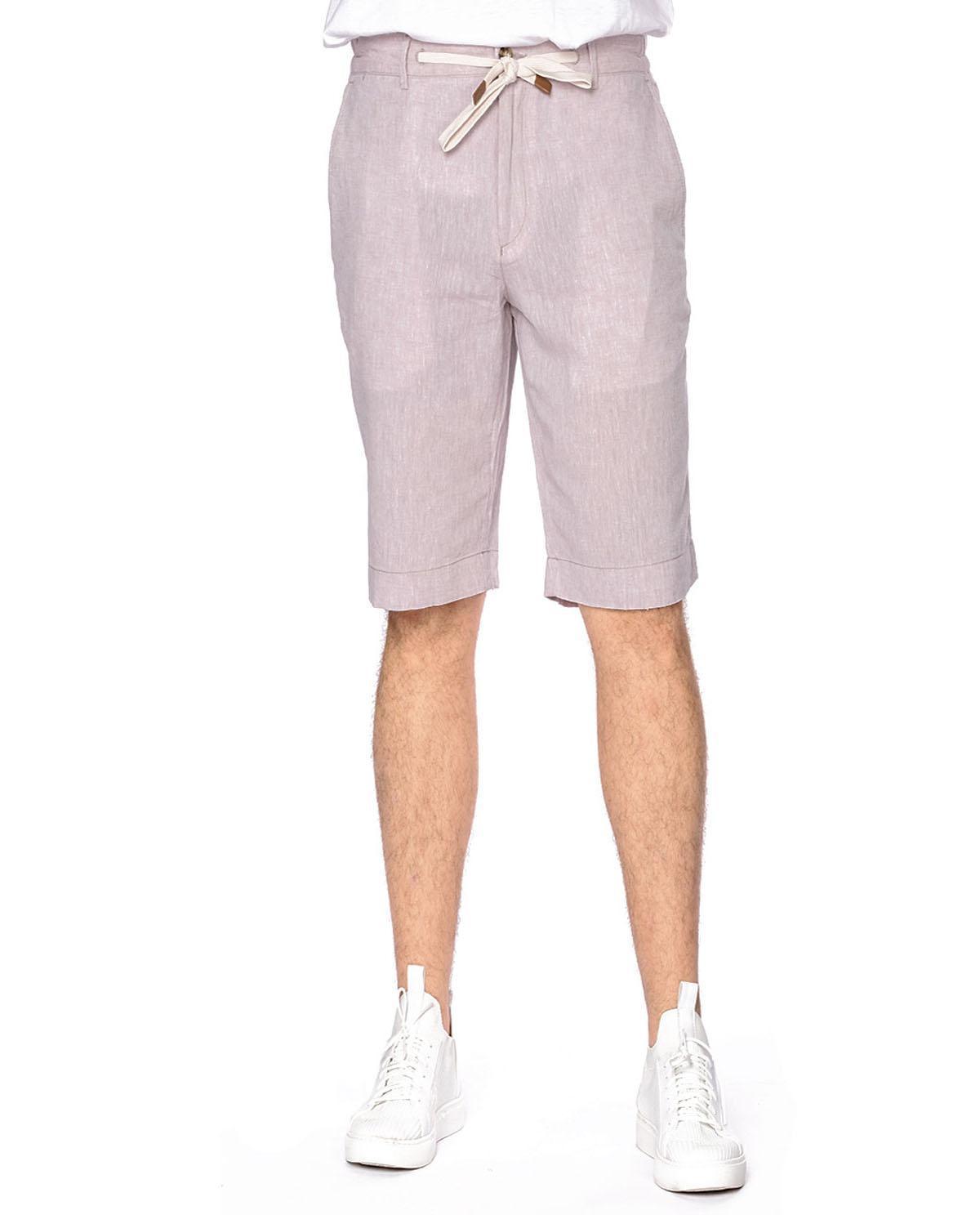 Short mauve clair en lin