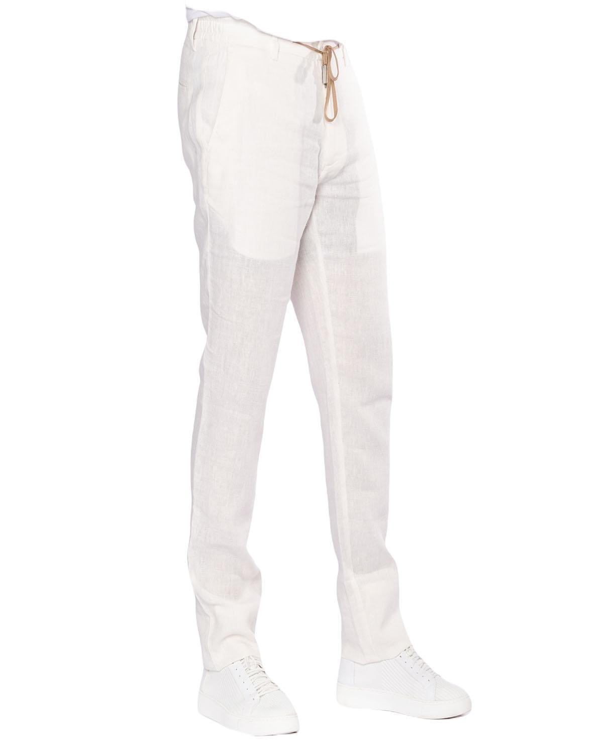 Pantalon blanc cassé en lin