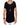 T-shirt manches courtes noir froissé en coton