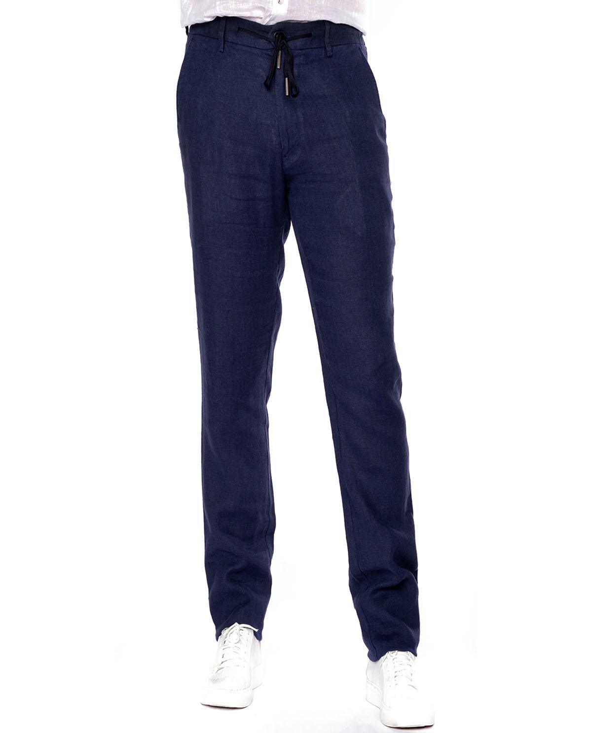 Pantalon bleu roi en lin