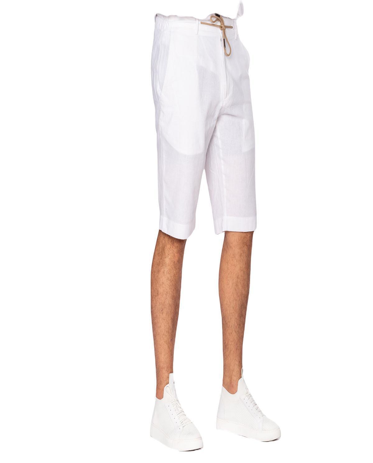 Short blanc en lin