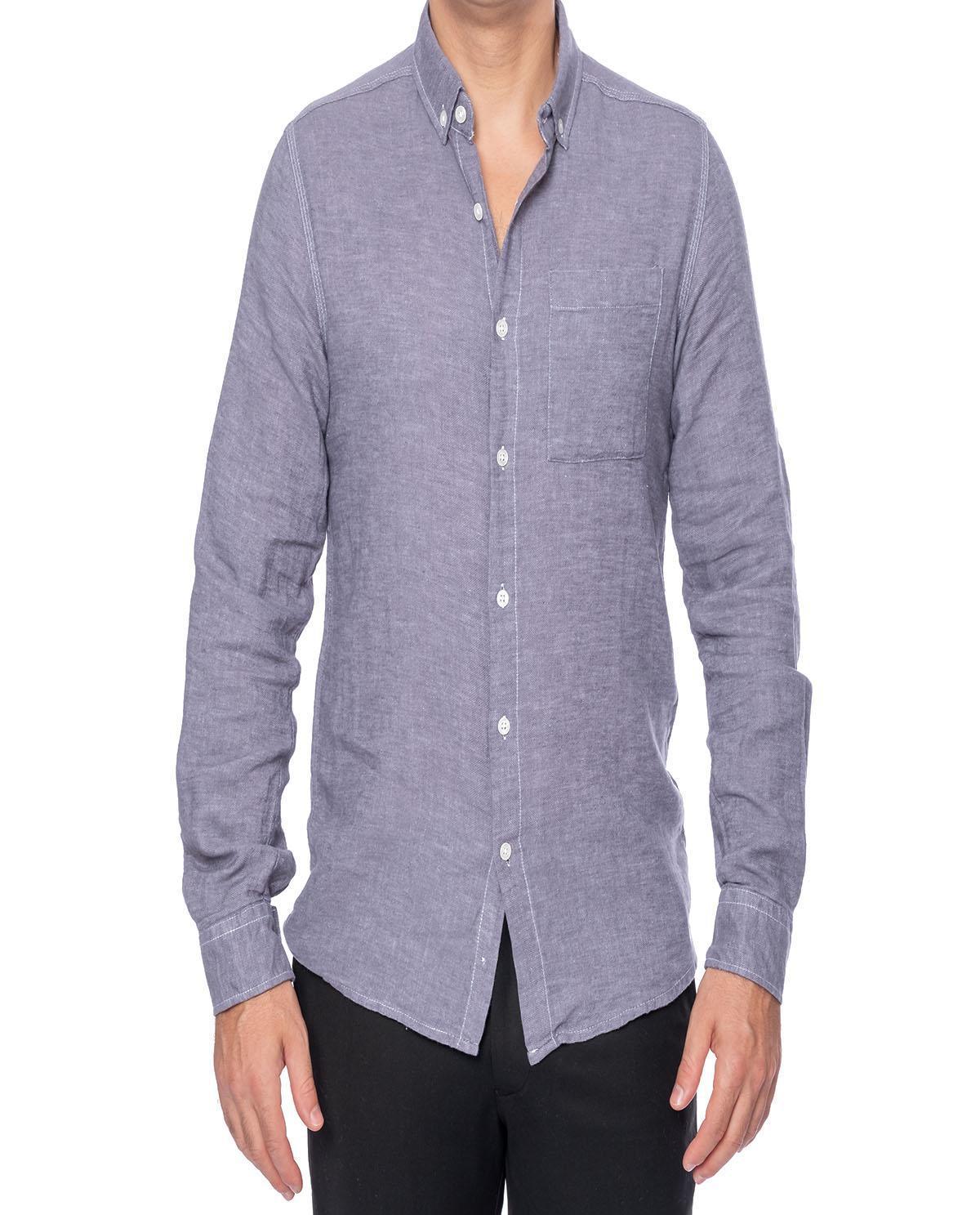 Chemise grise avec poche en coton