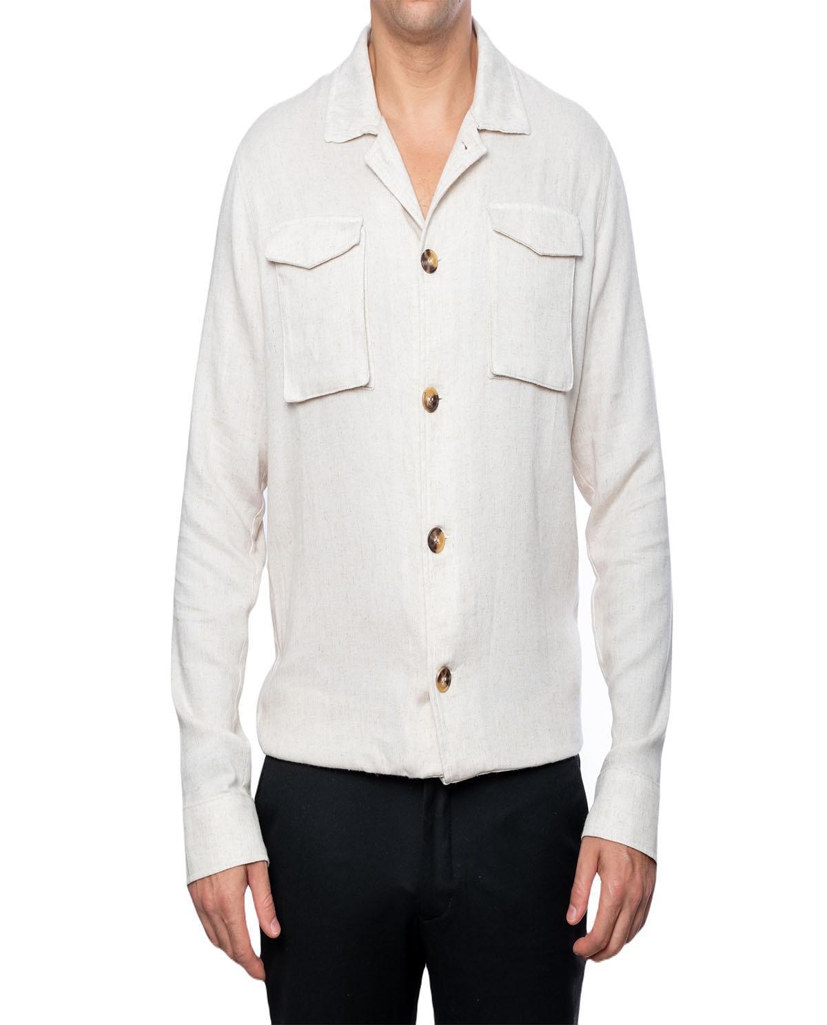 Chemise veste beige en lin